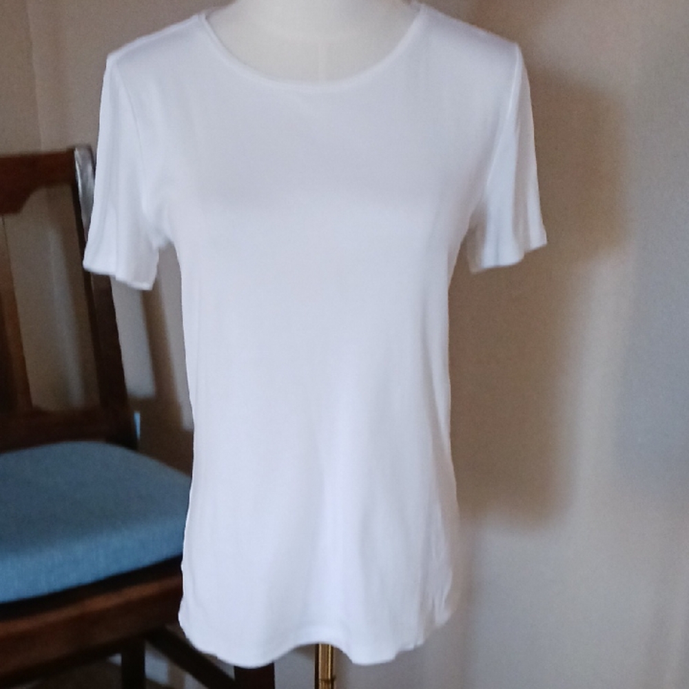 Talbots White Short Sleeve Tee